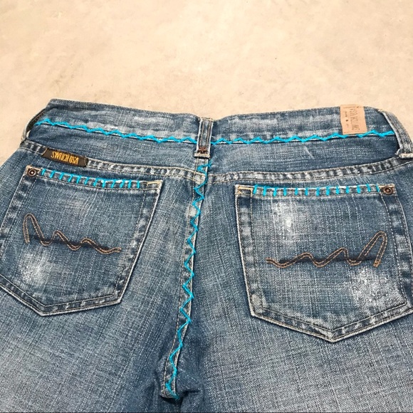 Switch Embroidered Distressed Low Rise Jeans Bird - Picture 6 of 10